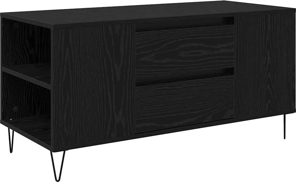 vidaXL Dohányzóasztal fiókkal Fekete tölgy 102 x 44,5 x 50 cm Faanyag