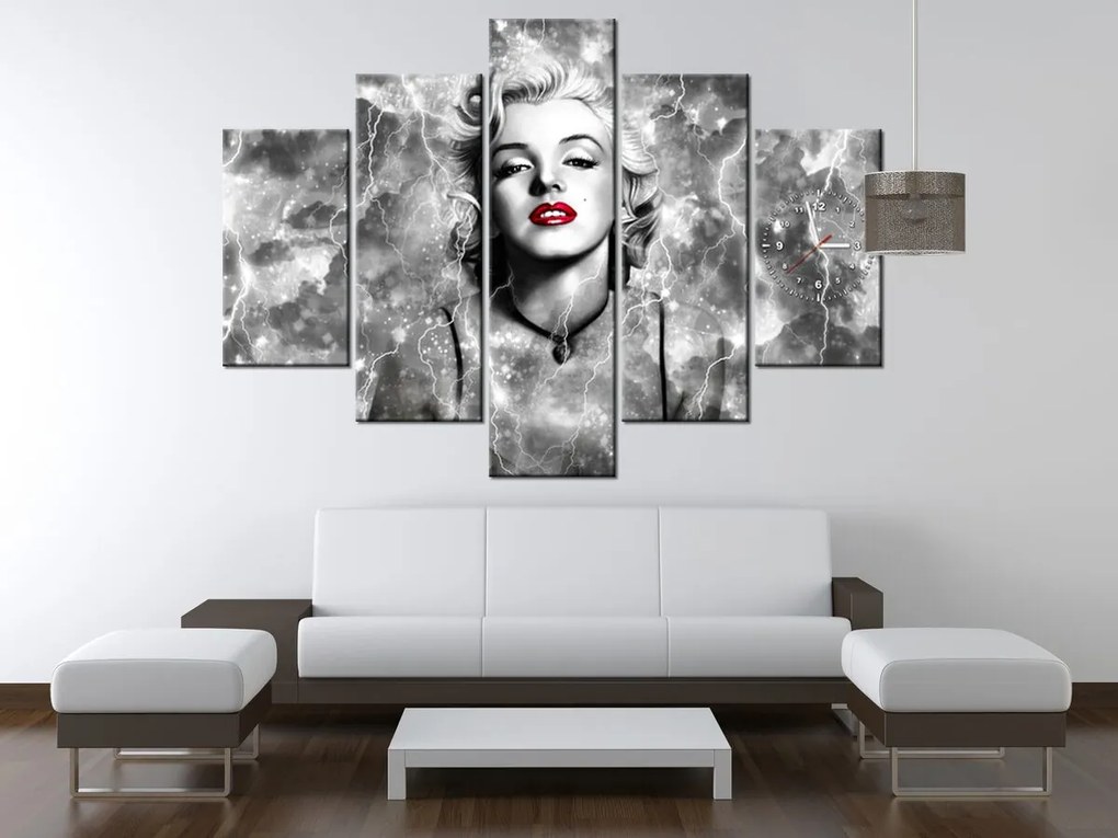 Gario Órás falikép Felvillanyozó Marilyn Monroe - 5 részes Méret: 150 x 70 cm