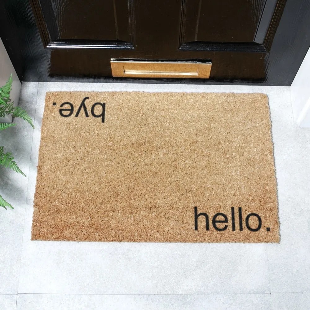 Kókuszrost lábtörlő 40x60 cm Hello, Bye – Artsy Doormats