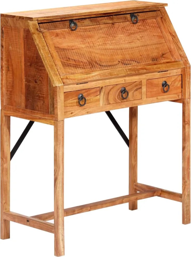 vidaXL tömör akácfa íróasztal 90 x 40 x 107 cm