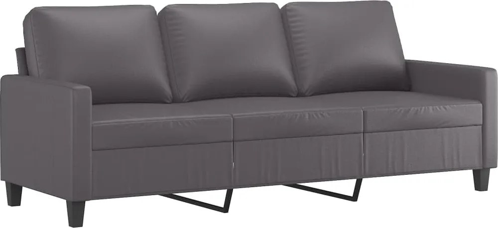 vidaXL 3 személyes szürke műbőr kanapé 180 cm