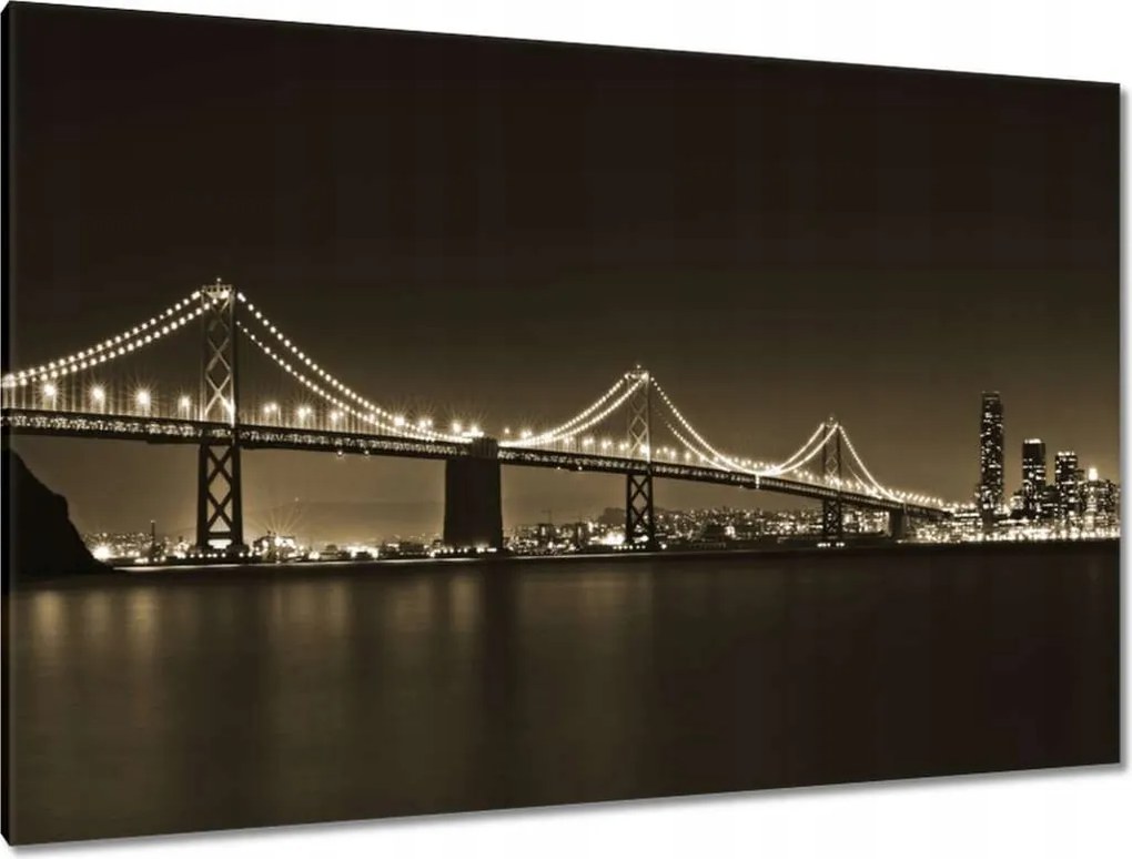 Festmények 120x80 Híd az éjszakában szépia