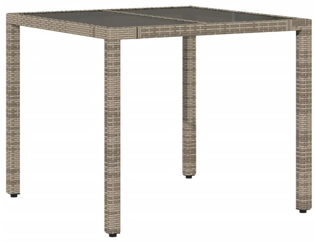 vidaXL 5 részes szürke polyrattan kerti bisztrógarnitúra párnákkal