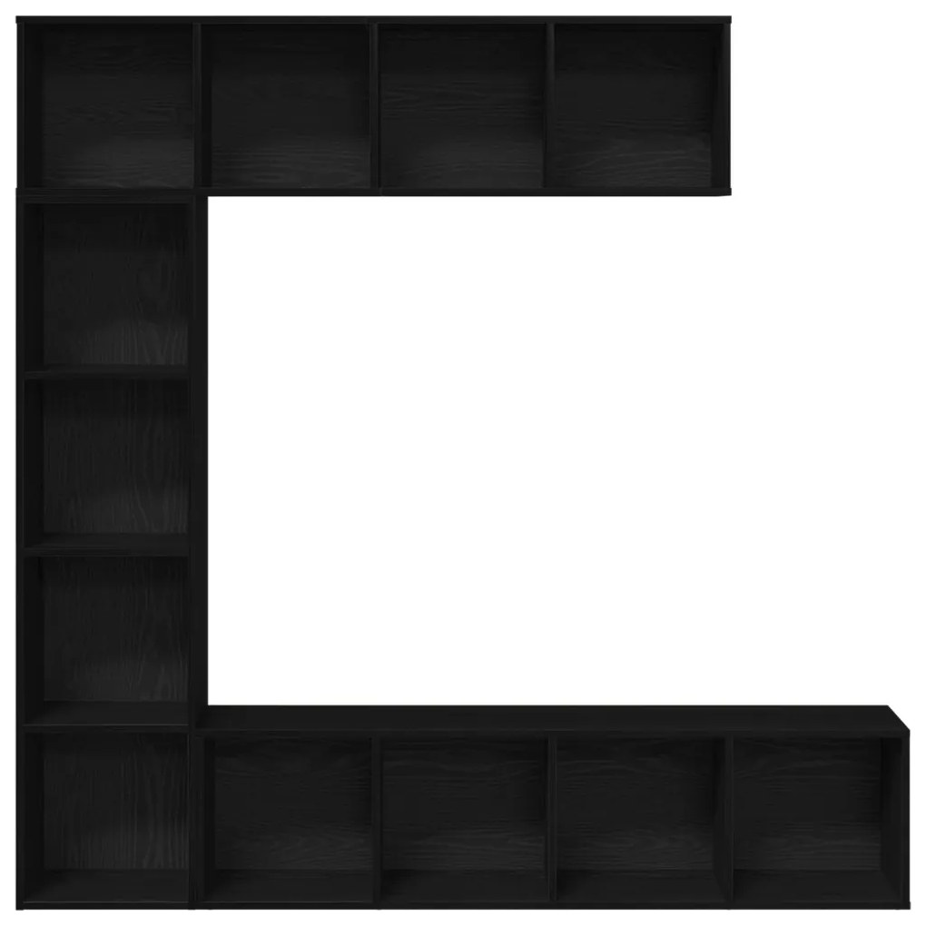 Könyvespolcok 3 db Fekete Tölgy 36x30x143 cm Mérnöki Fa