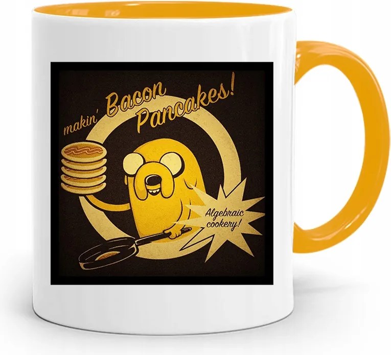 Sárga Bögre Szakácsnak Bacon Pancakes fényképes nyomattal