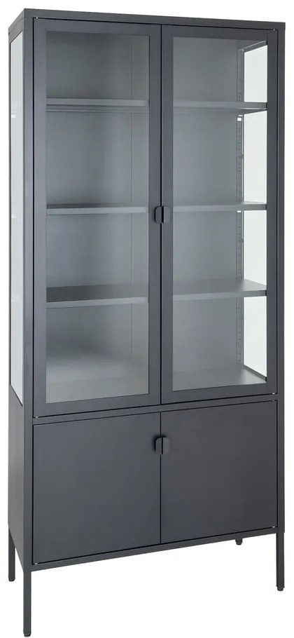 Fekete fém tálalószekrény 80x180 cm Brisbane – House Nordic