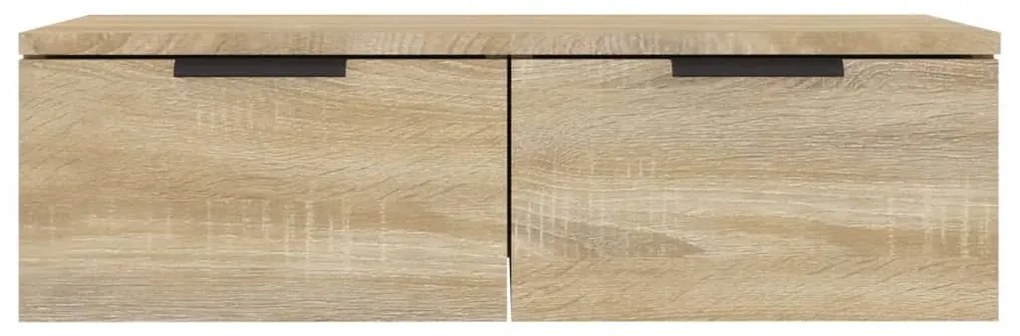 2 db sonoma tölgyszínű szerelt fa fali szekrény 68x30x20 cm