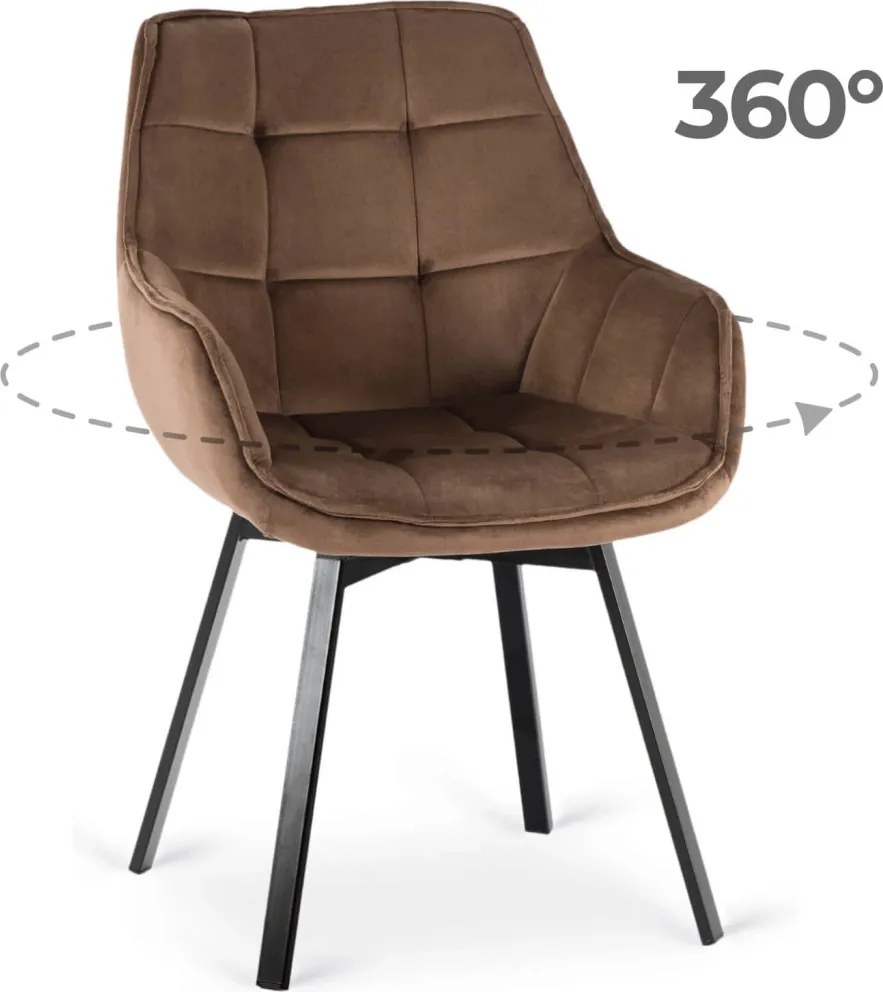 Forgószék barna bársony kárpittal – LUNA