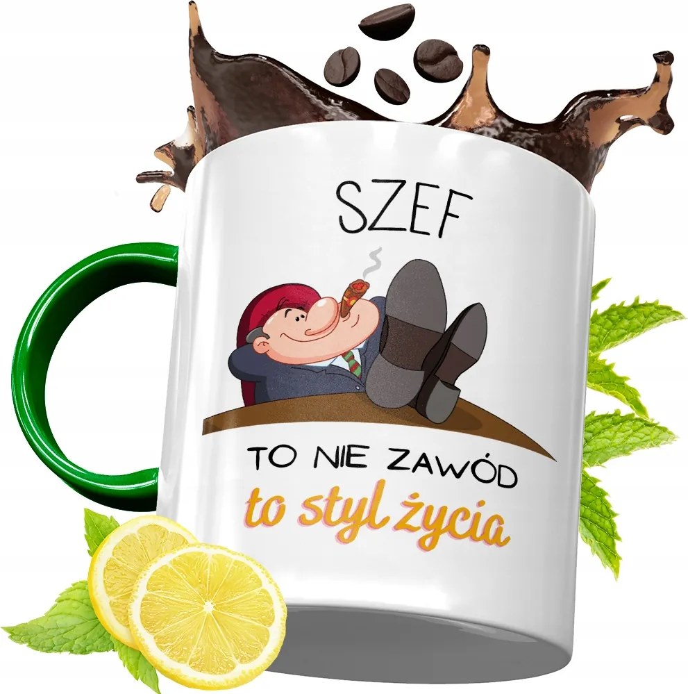 Zöld Bögre A Főnöknek Születésnapi Ajándék fényképes nyomtatással