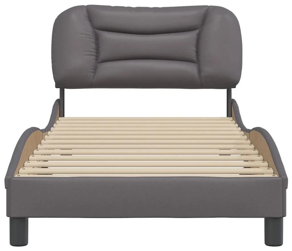 szürke műbőr ágykeret matrac nélkül Hvar 80 x 200 cm