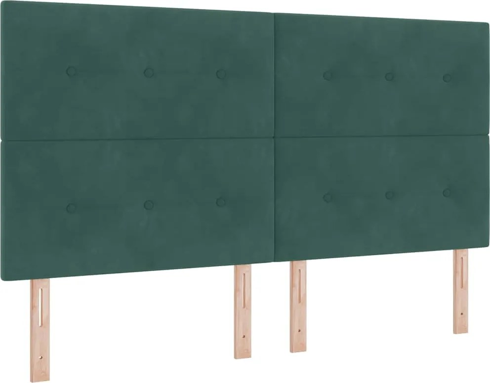 vidaXL Fejtámla Sötétzöld 180 cm Bársony