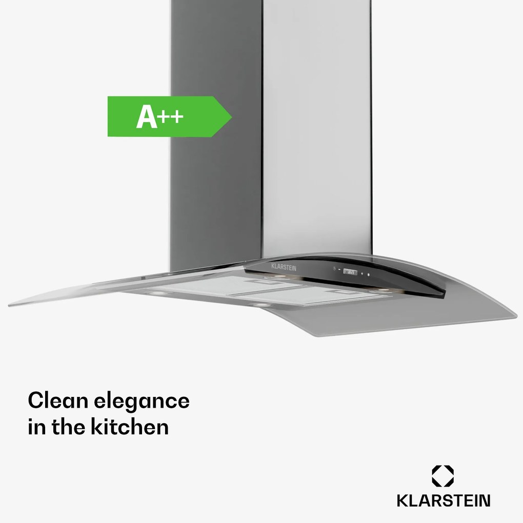 Klarstein Colette, páraelszívó, 90 cm, 600 m³/ó, A energiaosztály, rozsdamentes acél, ezüst