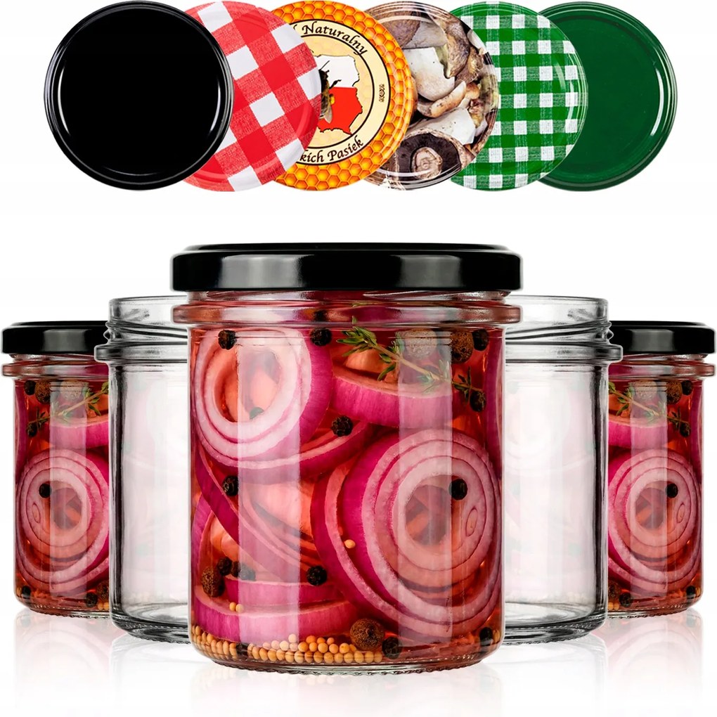 10x Kolbász lekvár tégelyek 350 ml 350 Befőttesüveg Hús +kupak