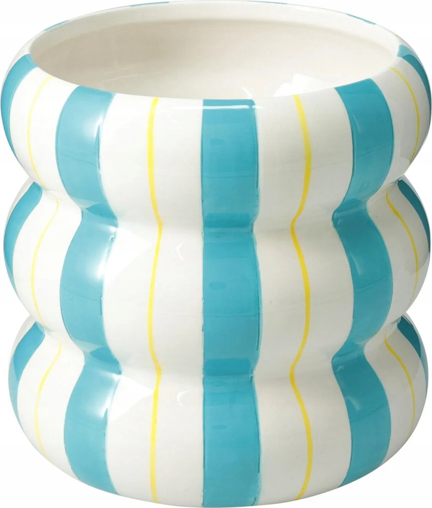 Fedő Csíkos Virágtartóhoz 14 CM Dolomit Kerámia Virágdísz