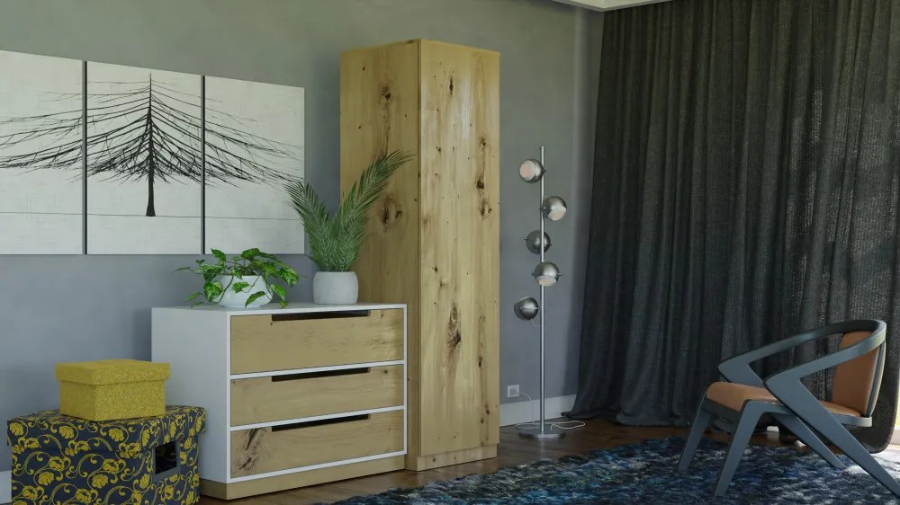 SD-50 gardróbszekrény, tölgy