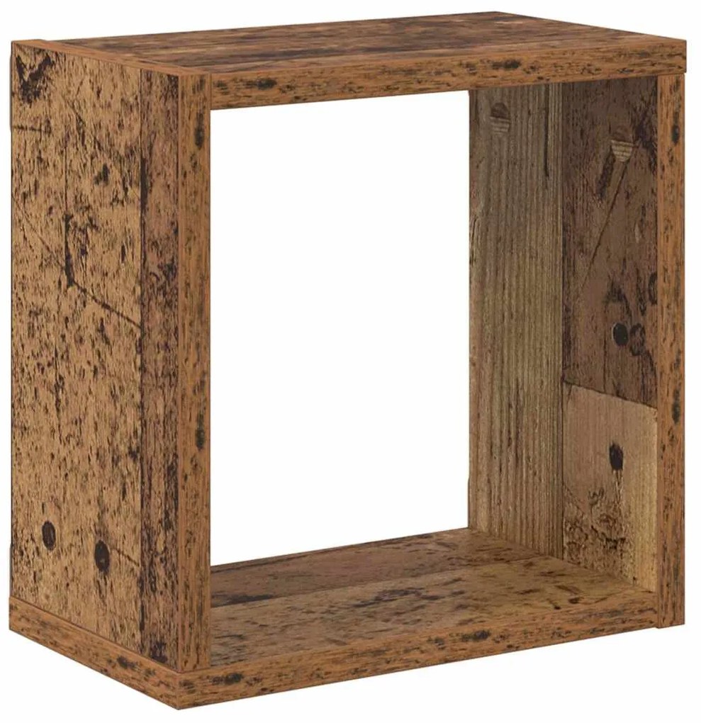 Fali Polcok polcokkal 2 pcs Régi fa 26 x 15 x 26 cm Faanyag