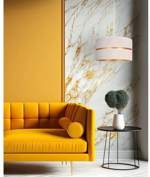 Duolla - Csillár zsinóron DUO 1xE27/15W/230V átm. 40 cm krémes/arany