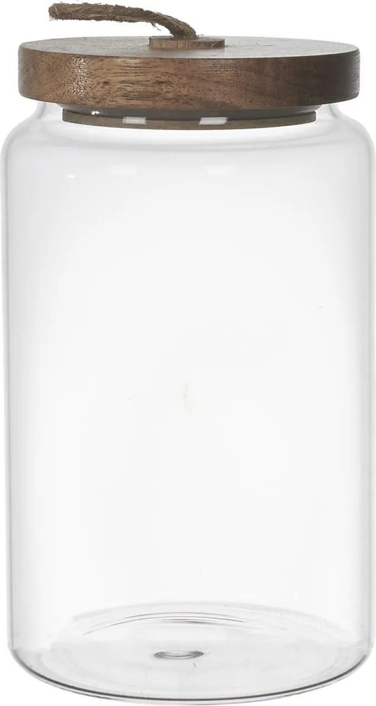 Üveg tároló akác fedéllel 23 cm