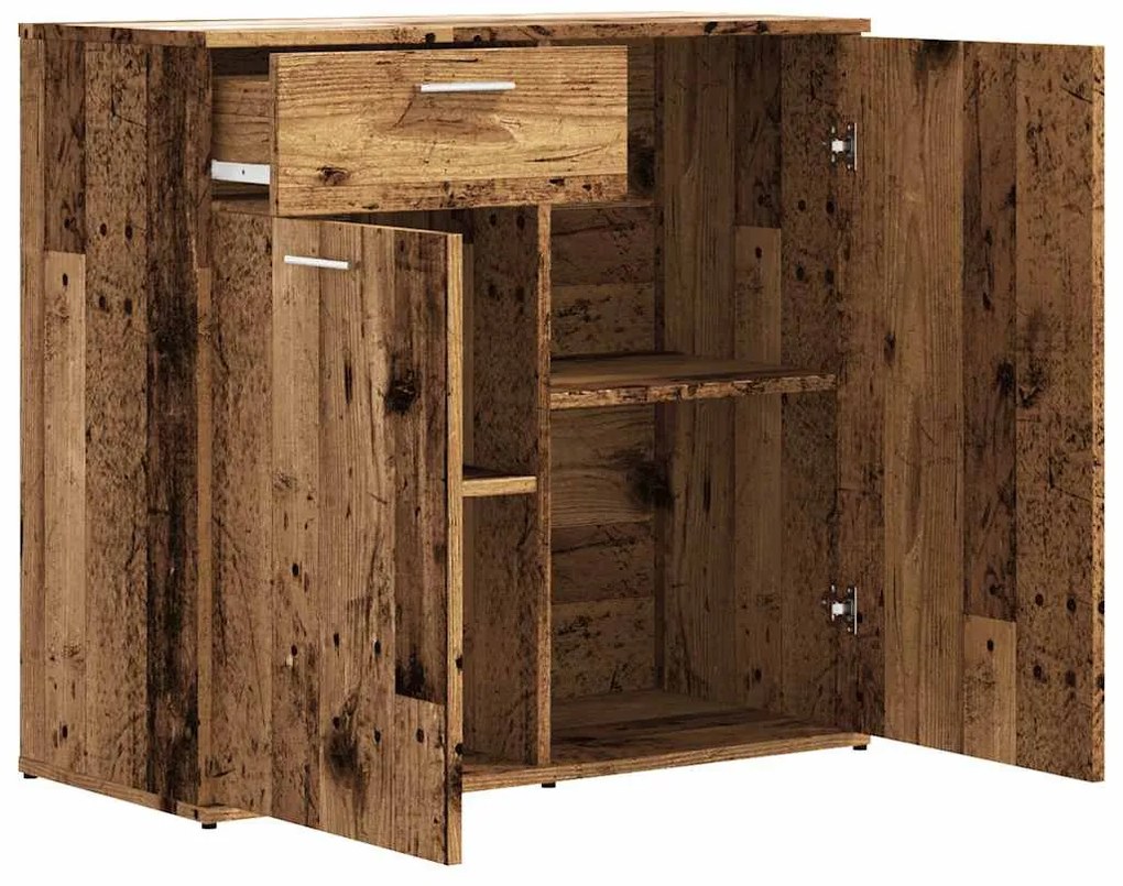 antik fa színű szerelt fa tálalószekrény 80 x 36 x 75 cm