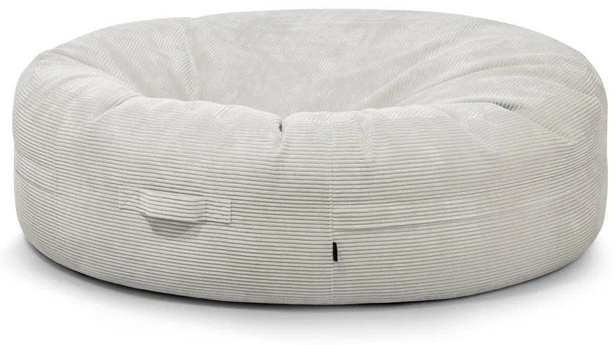 Krémszínű kordbársony babzsákfotel Roll 190 – SLOWDOWN