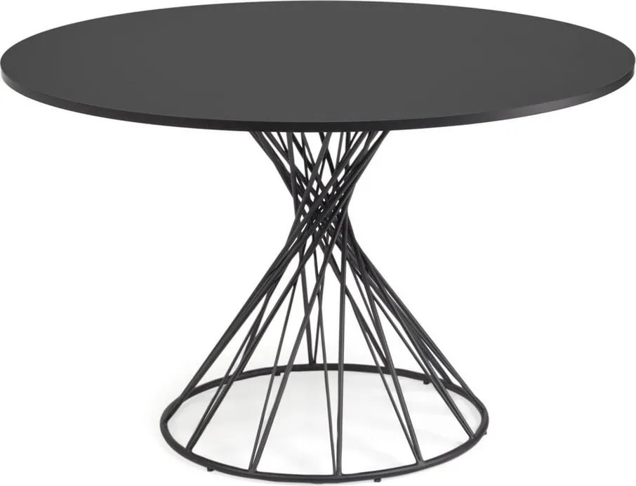 Fekete kerek étkezőasztal fekete asztallappal ø 120 cm Niut – Kave Home