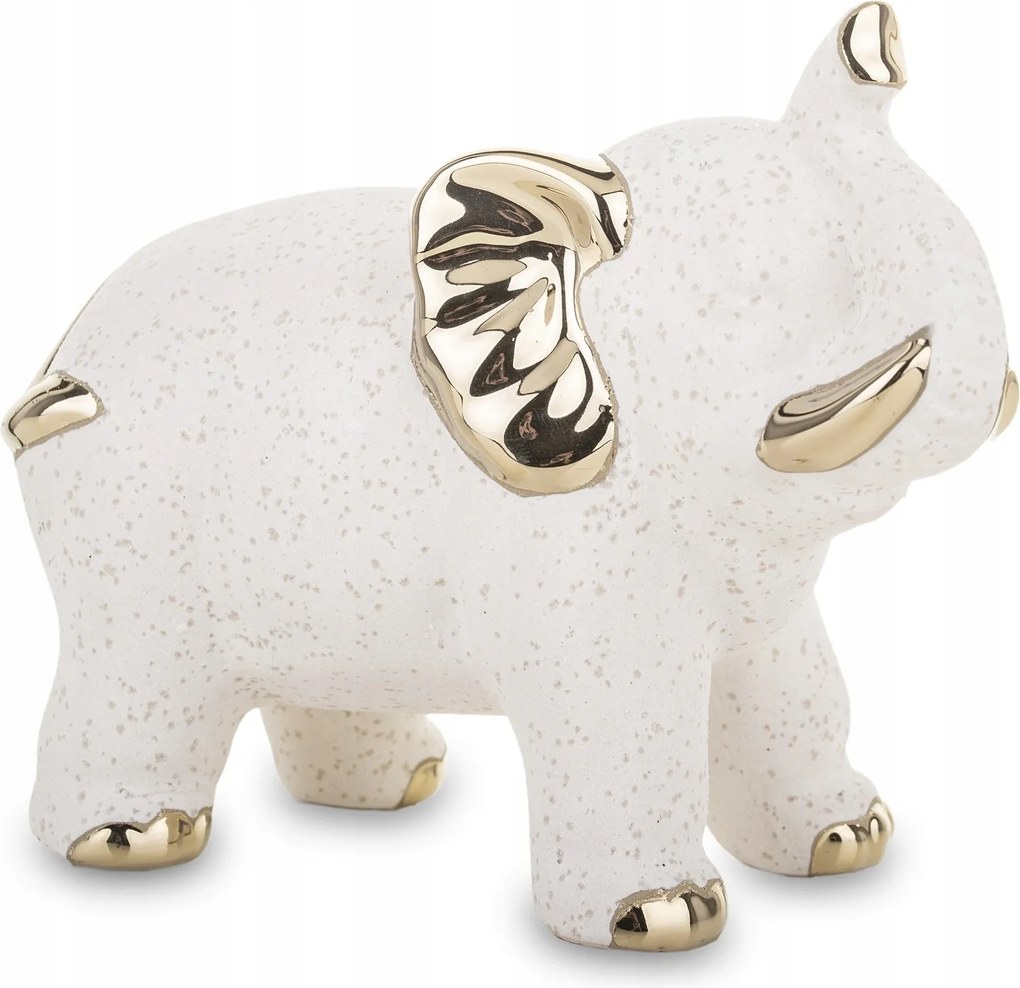 Elefánt figura krémszínű arany elefánt szerencse