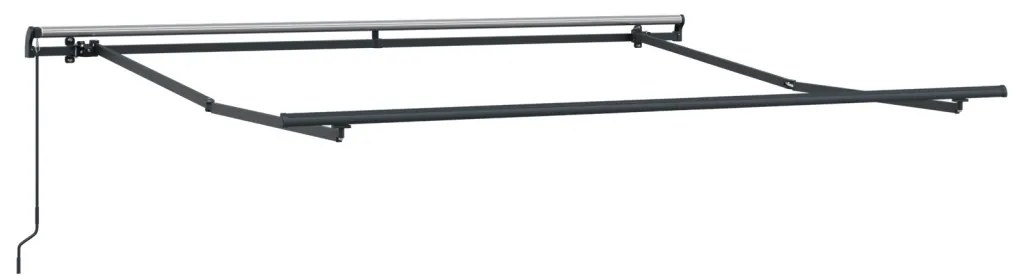 Kézi behúzható napellenző piros és fehér csíkos 350x250 cm