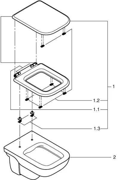 GROHE 39815000 - Függesztett WC START EDGE 53,8 x 36,5 cm tartós fehér