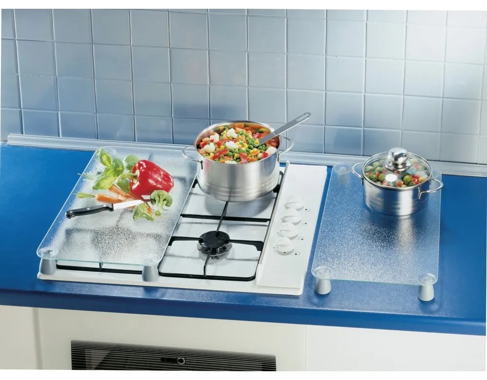 Edzett üveg tűzhely fedőlap szett 2 db-os 30x52 cm Transparent – Wenko
