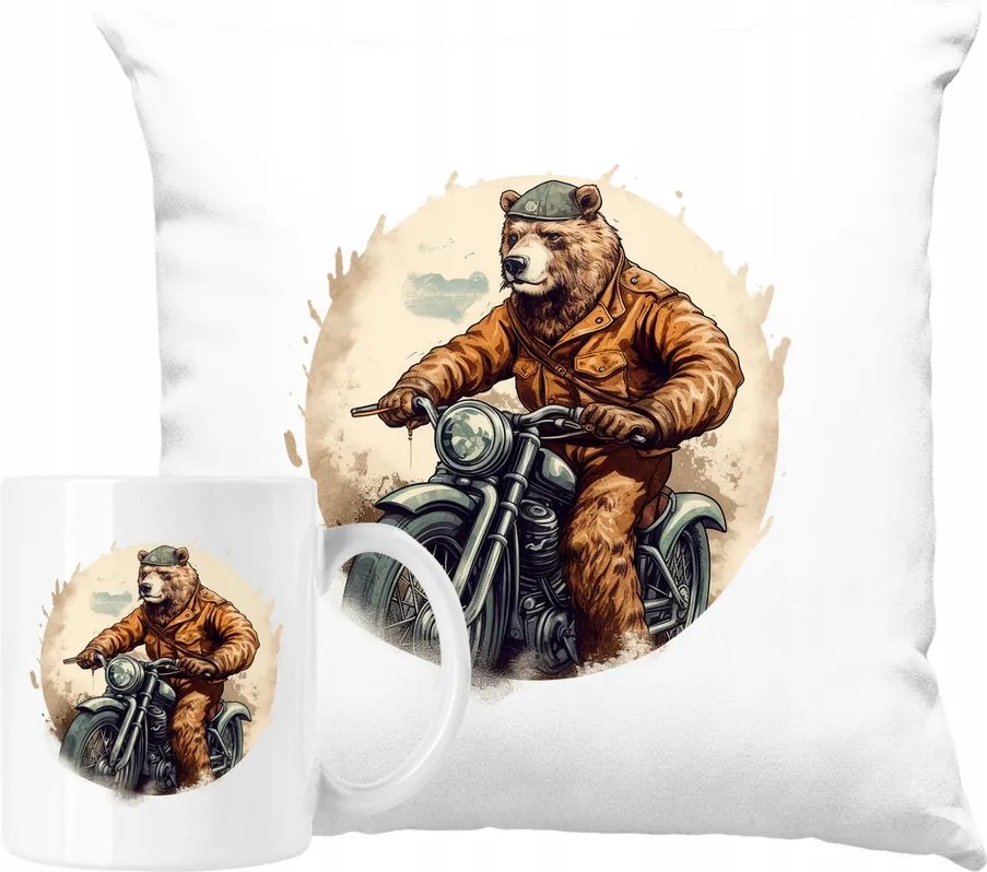 Bögre Szett Párna Moto Maci Motoros Biker 2 Ötlet Ajándék
