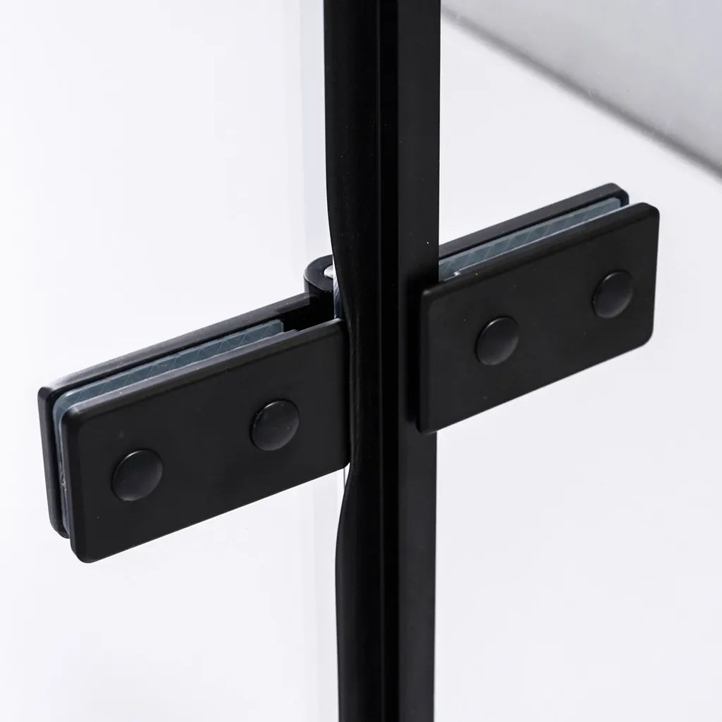 Stuxi Verona Duo Black 100x80 aszimmetrikus két csuklóajtós zuhanykabin 6 mm vízlepergető üveggel, fekete