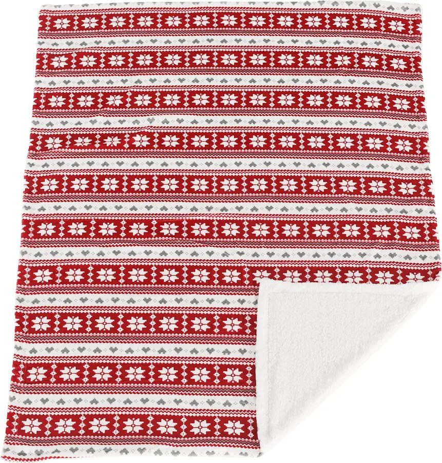 Kétoldalas bárány takaró, téli minta, 150x200, SAMANTE