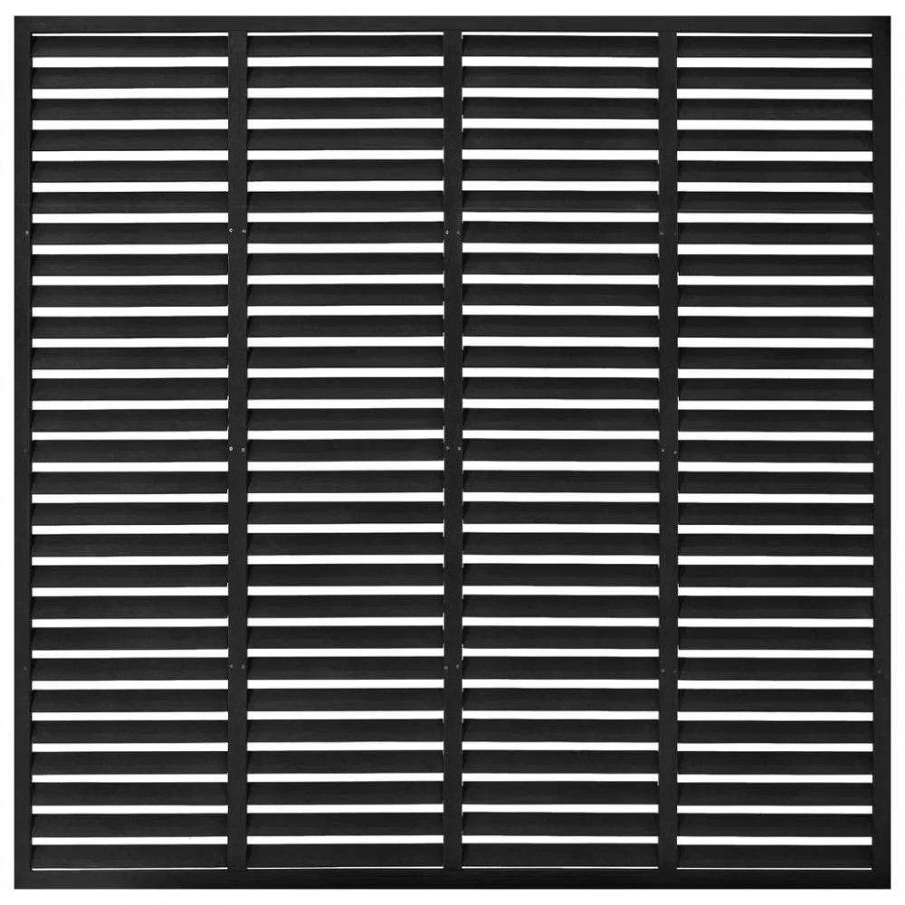 Fekete wpc lamellás kerítés 180 x 180 cm