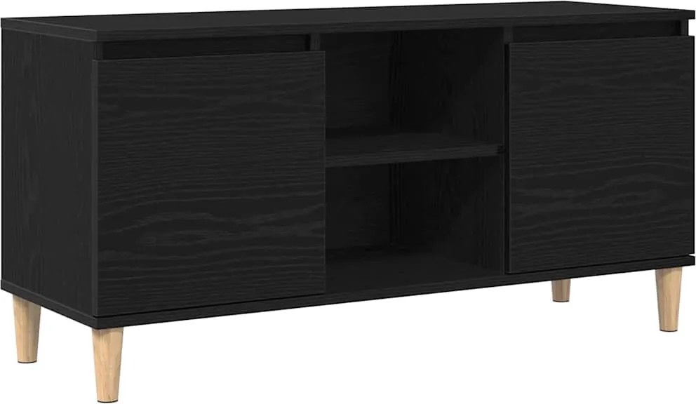 vidaXL TV szekrény Fekete tölgy 102 x 35 x 50 cm Faanyag