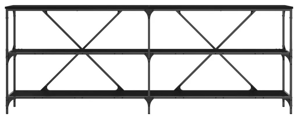 Kisegítő Asztal Fekete Tölgy 200x30x75 cm Mérnöki Fa és Acél