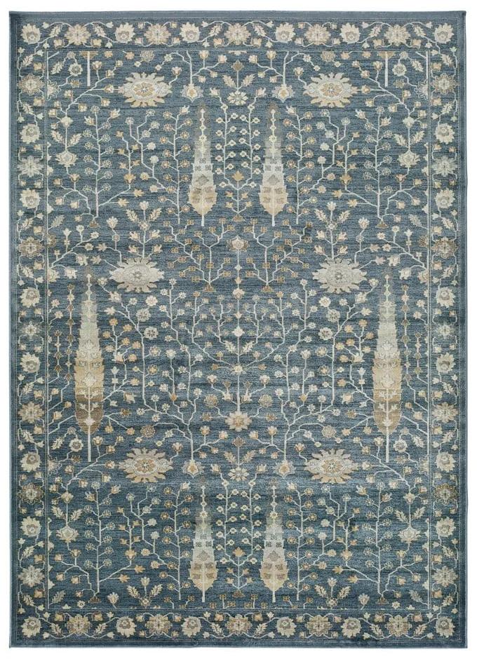 Vintage Flowers kék viszkóz szőnyeg, 160 x 230 cm - Universal