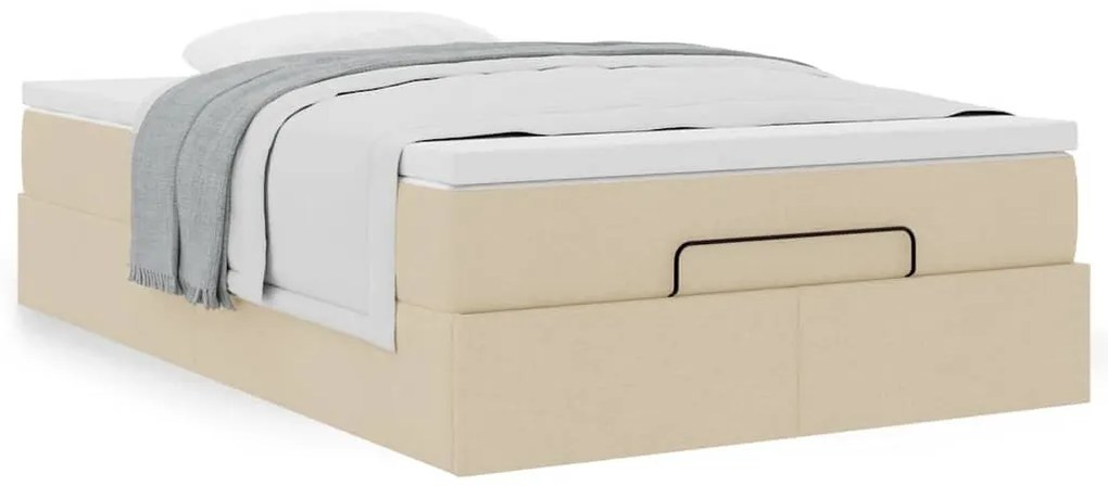 Ottomán ágykeret matraccal krém 120x200cm szövet