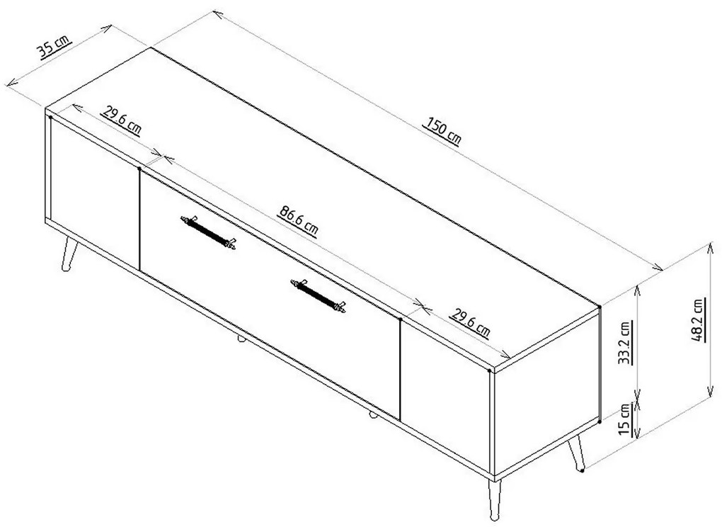 Detas Anthracite TV asztal