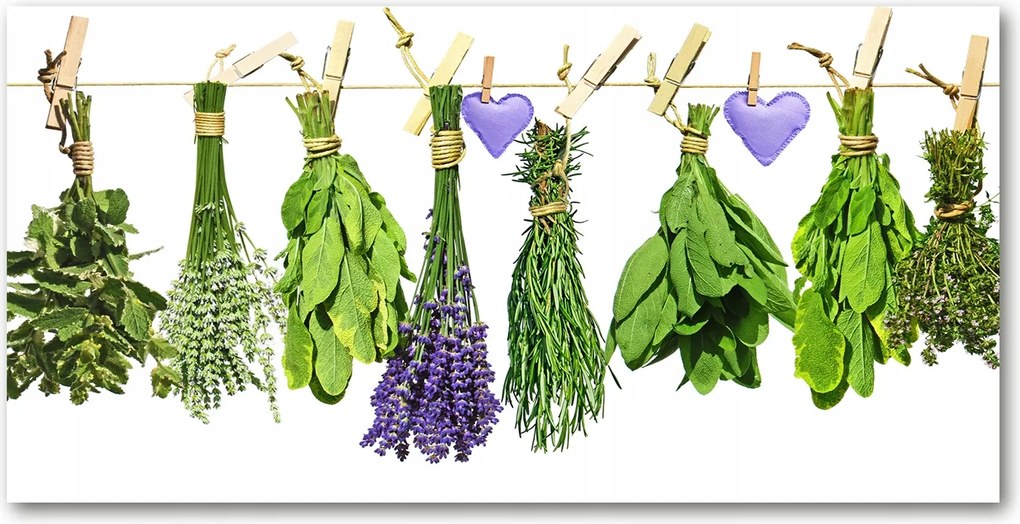 Fotó üvegkép Gyógynövények a zsinóron 140x70