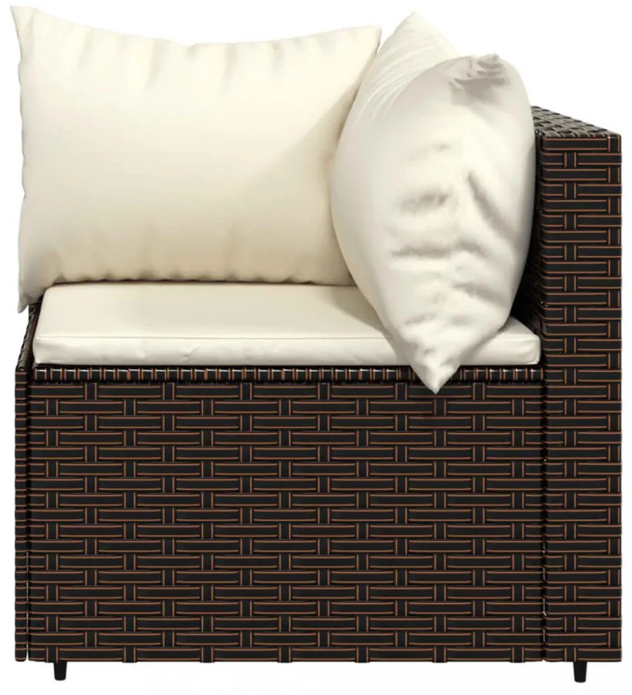 3 részes barna polyrattan kerti ülőgarnitúra párnával