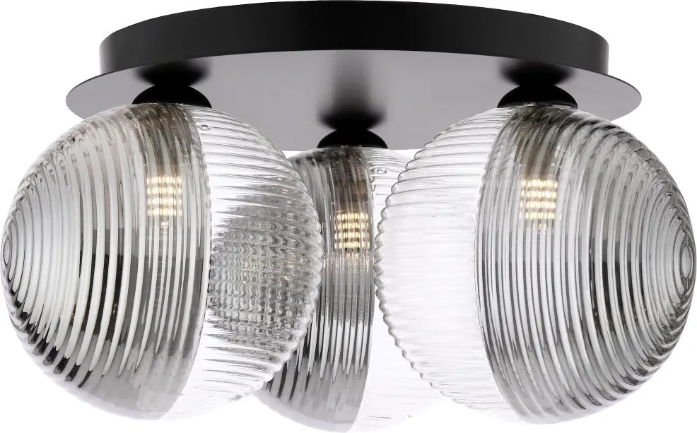 Dar Lighting modern mennyezeti lámpa foley matt fekete füstös darfol5322-19
