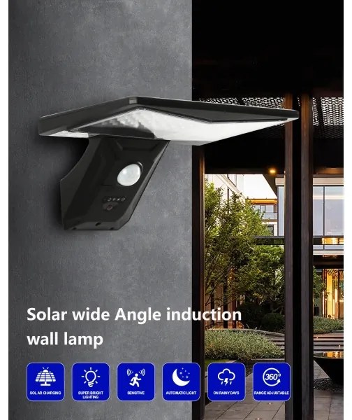 Immax 08482L-LED Napelemes érzékelős fali lámpa LED/2,6W/5,5V IP65 fekete