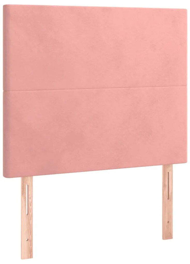 rózsaszín bársony LED-es fejtámla 90x5x118/128 cm