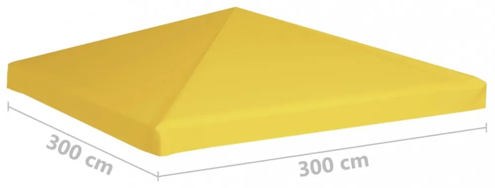sárga pavilon-tetőponyva 270 g/m² 3 x 3 m