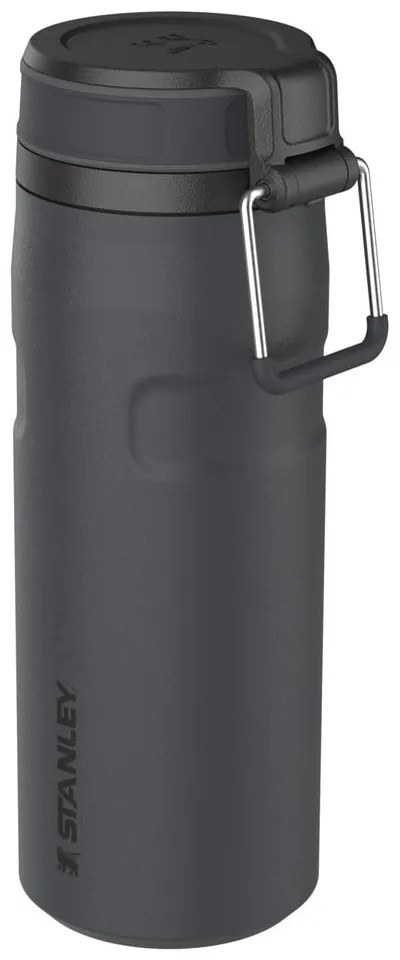 Fekete rozsdamentes acél termosz 470 ml IceFlow™ Bottle Twist Flip Black – Stanley