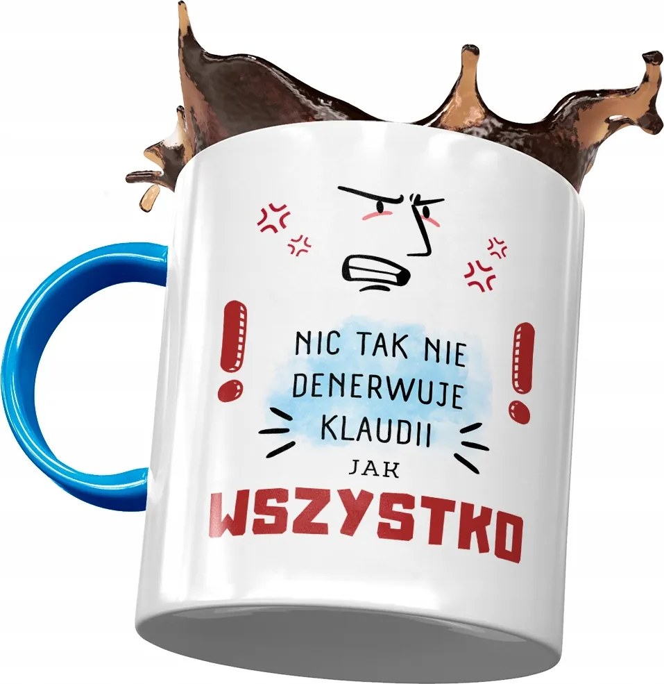 Kék Bögre Klaudia Barátnő Feleség Ajándék Nyomtatott Fotóval