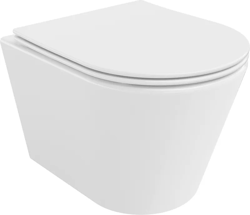 Mexen Rico Rimless WC csésze lassan záródó slim üléssel, duroplast, fényes fehér - 30720400