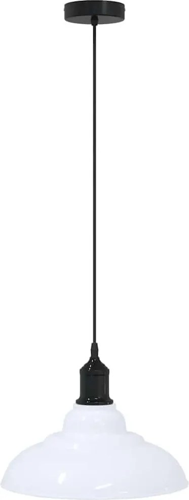 vidaXL függőlámpa Magassága állítható E27 fényes fehér Ø 31 cm fém