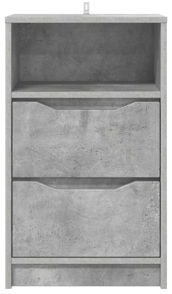 vidaXL Éjjeli asztal fiókkal Beton Szürke 40 x 30 x 467 cm Faanyag