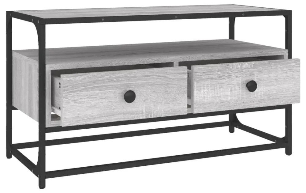 szürke sonoma színű szerelt fa TV-szekrény 80x35x45 cm